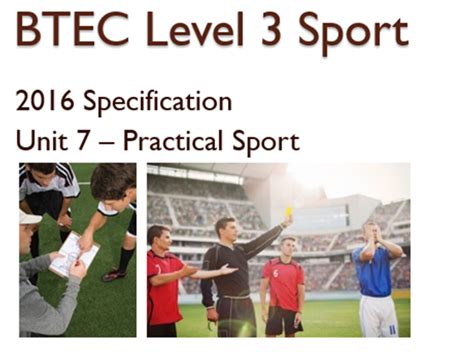 Btec Level 3 Sport 2016 New Specification Unit 7 Learning Aim B And C