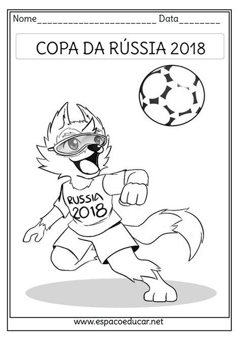 desenhos do zabivaka o lobo mascote da copa da russia 2018 para colorir pintar imprimir ou