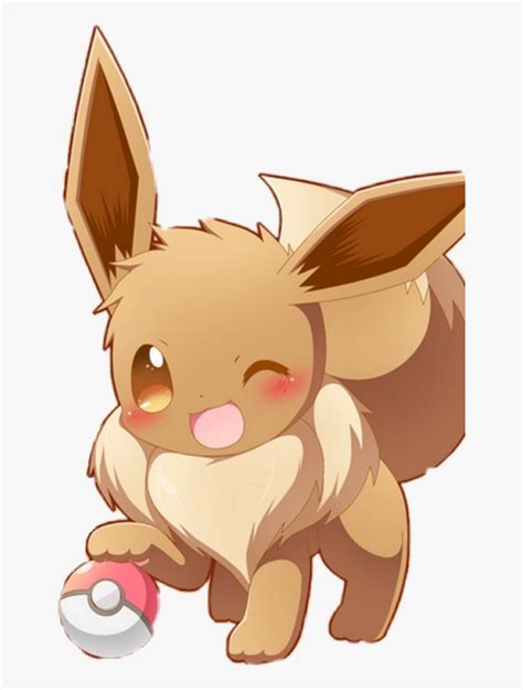Pokemon Eevee Pokeball Kawaii Cute Cute Eevee With Pokeball Hd