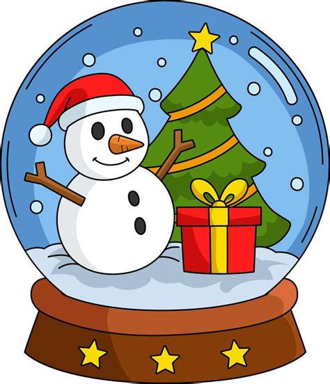 Christmas Snow Globe Cartoon Colored Clipart 10789516 Vector Art At