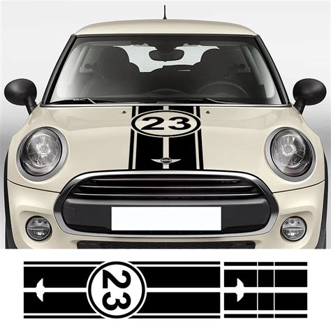 Car Hood Engine Trunk Rear 23 Number Decals Stickers For Mini Cooper