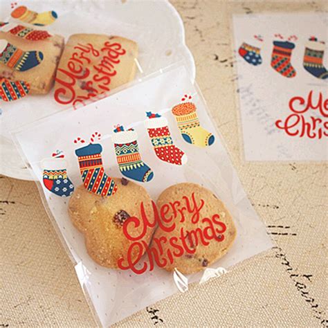 Christmas Socks Biscuits Package Bagging Self Sealing Cookies Package Candy Package Baggings ...