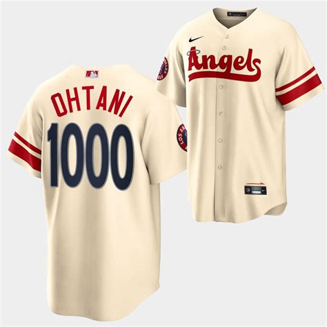 Shohei Ohtani Angels 1000 Career Strikeouts Cream Jersey 2022 City Connect