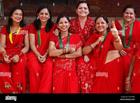 Nepal Kathmandu Valley Listed As World Heritage By Unesco Kathmandu Hindu Women During Teej