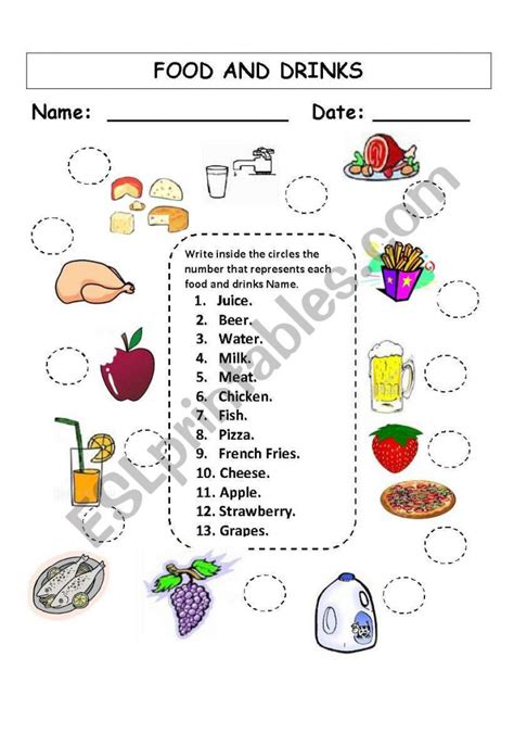 Food Matching Game 2 Worksheets | 99Worksheets