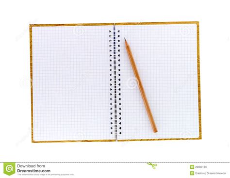 Blank Notebook With Pencil Stock Image Image Of Notepad 29903133
