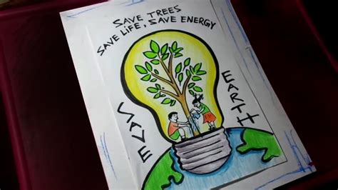 How To Draw Save Trees Save Life Save Energy Save Earth Poster