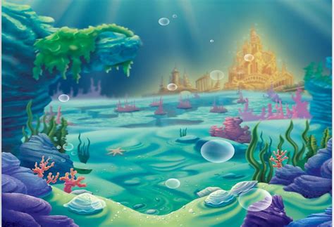 5x7ft Little Mermaid Under Sea Bed Caslte Corals Ariel Princess Custom