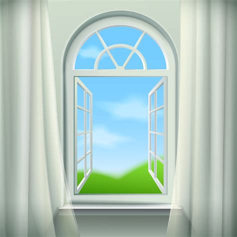 Open Arched Window Illustration 478499 Vector Art At Vecteezy