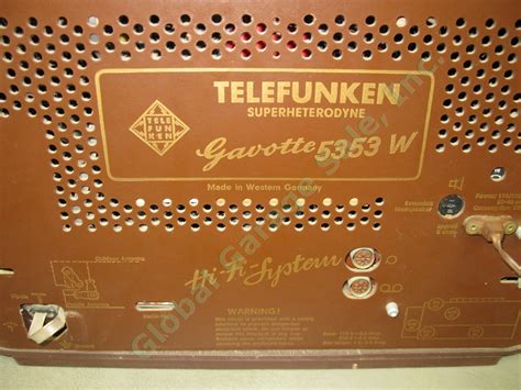 Vtg Telefunken Gavotte 5353 W German Hi Fi System Amfmswmw Tube
