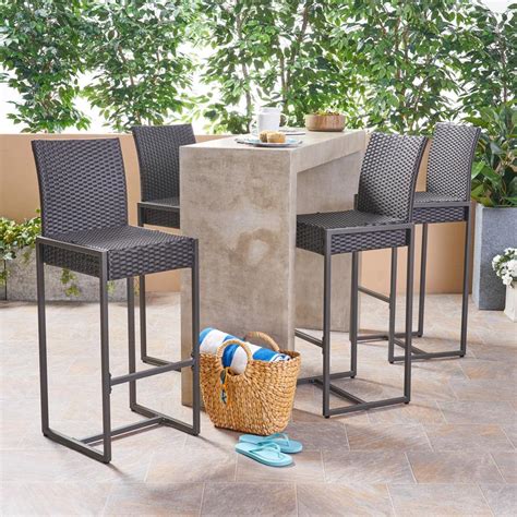 Get the best deals on wicker dining room benches, stools & bar stools. Noble House Conway Dark Brown Wicker Outdoor Bar Stool (4 ...