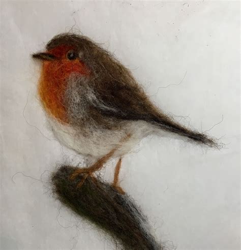 Needle Felted Robin Picture By Julie Higgins Felt Pictures Needle
