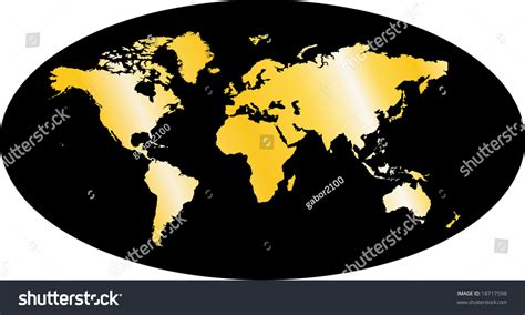 Illustration Golden World Map Vector Stock Vector Royalty Free