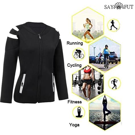 Women Neoprene Sauna Slimming Workout Body Shaper Suit Jacket