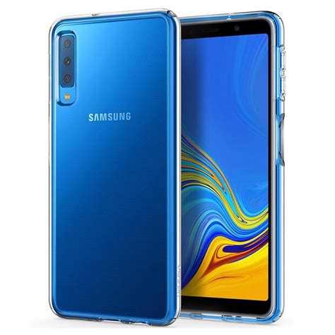 Samsung galaxy a7 (2018) android smartphone. Cover in TPU Spigen Liquid Crystal per Samsung Galaxy A7 ...