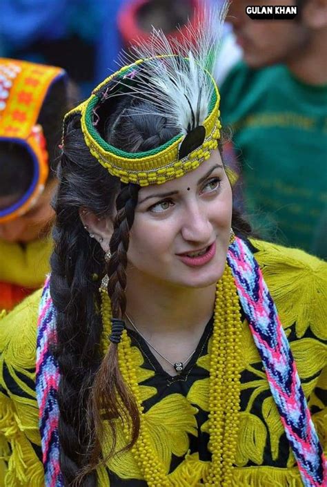 Beautiful Kalashi Girl With Traditional Cultural Dress And Cap Kalash