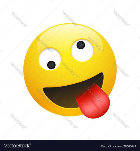 Emoji Yellow Smiley Crazy Face Royalty Free Vector Image