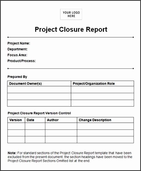 7 Project Closeout Report Template Sampletemplatess Sampletemplatess