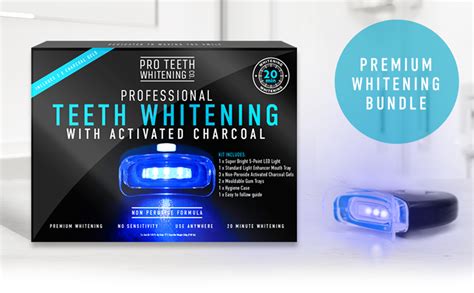Premium Teeth Whitening Kit With Activated Charcoal Blue Point Led