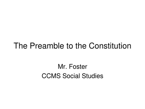 Ppt The Preamble To The Constitution Powerpoint Presentation Free