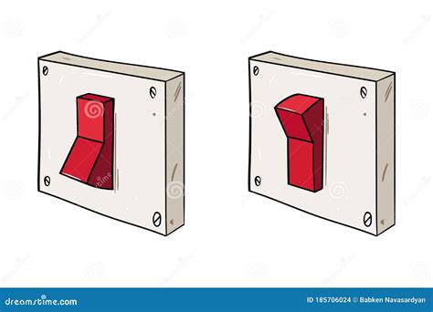 Cartoon Light Switch In The On And Off Positions Stock Vector