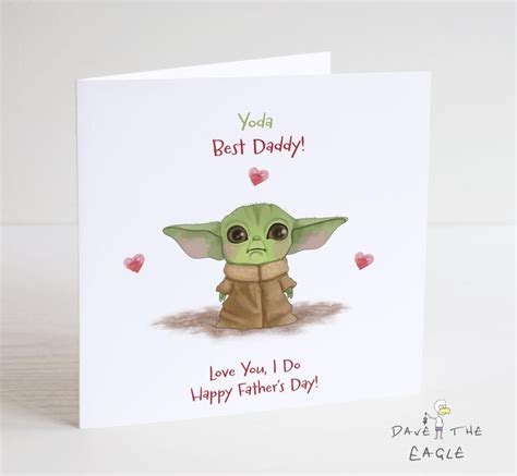 BABY YODA Father's Day Card - Mandalorian Daddy Dad Boyfriend Husband