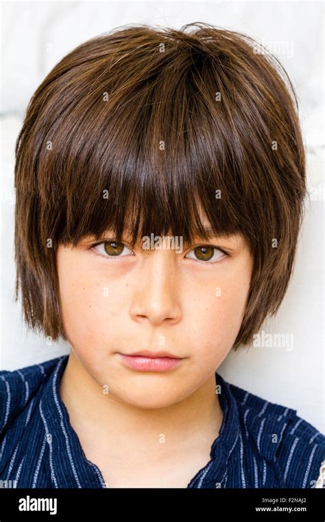 Caucasian Child Boy 10 11 Year Old Brown Hair Head And Shoulders