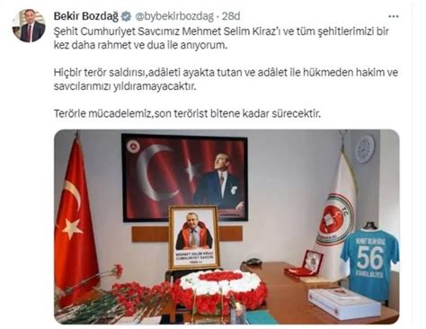 Bakan Bozdağ Dan Mehmet Selim Kiraz Paylaşımı Mücadelemiz Sürecek Bursa Hakimiyet