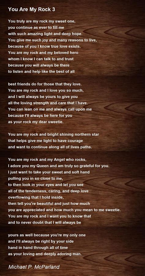 You Are My Rock 3 You Are My Rock 3 Poem By Michael P Mcparland