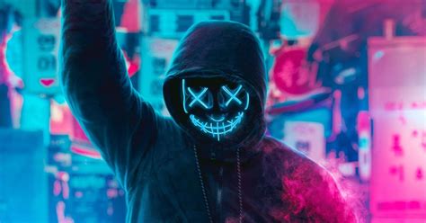Mask Guy Neon Wallpaper