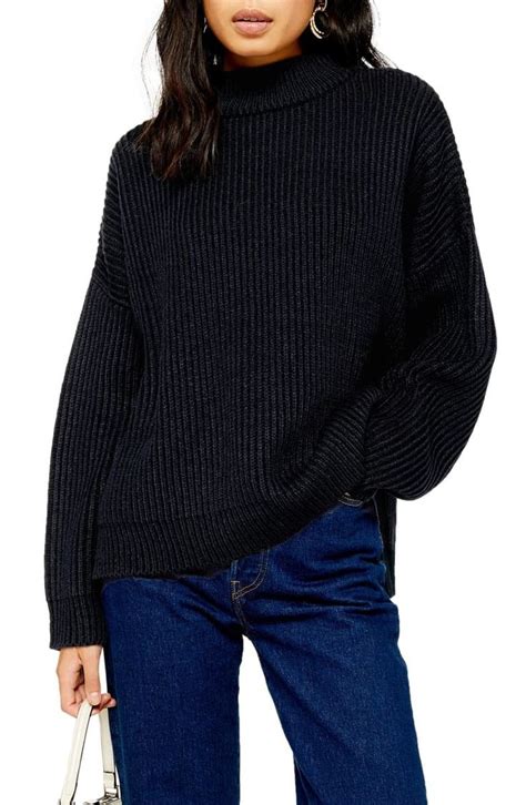A Slouchy Pullover Is Knit With A Comfy High Neck And Perfectly Roomy Fit White Chunky Knit