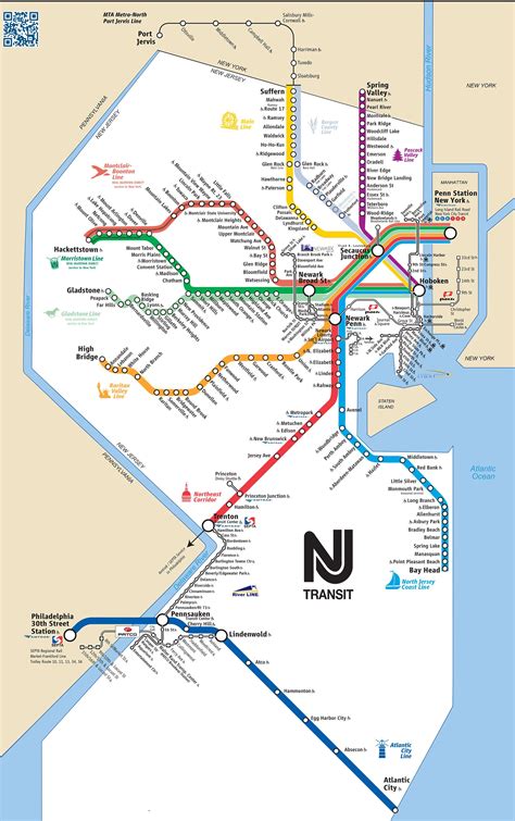 Map Of Nyc Commuter Rail Stations And Lines Train Map Nj Transit Map
