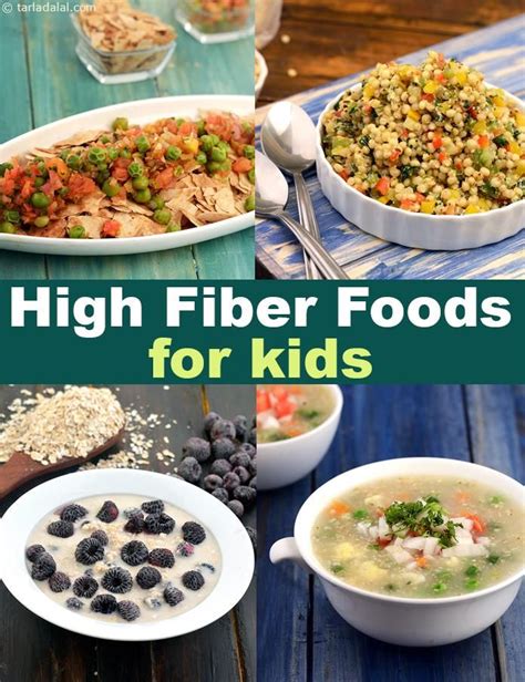 A medium banana comes with 4 grams of fiber and can be used in smoothies, cookies, or sliced and topped over ½ cup greek yogurt for a high fiber, high protein snack, under 200 calories. High Fiber Foods for Kids, Indian Kids Fiber Rich Recipes ...