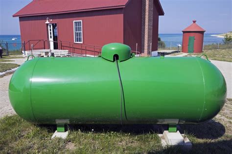 Gallon Above Ground Propane Tank Installation And Painted Green Propane Tank Propane Gallon