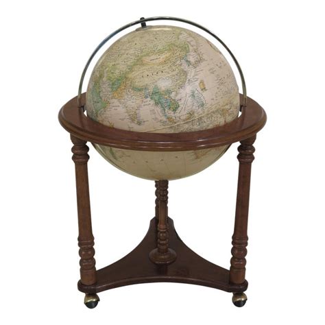Heritage Collection Lighted World Globe On Stand Chairish