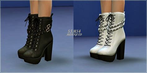 Fix Chunky Stud Leather Boots청키 스터드 레더 부츠여자 신발 Marigold Sims 4