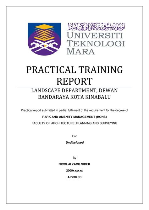 To apply student's theoretical and practical knowledge in real working environment. Practical training report
