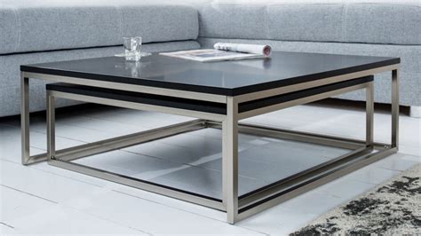 Table De Salon Moderne Gigogne Laquées Noires Mat Wim Gdegdesign