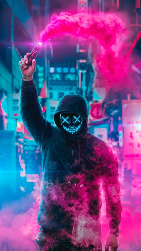 640x1136 Mask Guy Neon Eye Iphone 55c5sse Ipod Touch