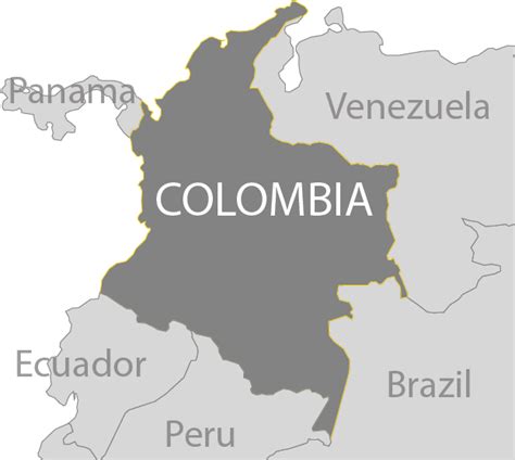 Colombia Map Colombia Black And White Art Clipart Large Size Png
