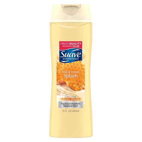 Suave Essentials Body Wash Creamy Milk And Honey Splash 15 Fl Oz
