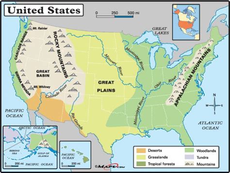 mapa físico de estados unidos mapa físico estados unidos américa del norte américa