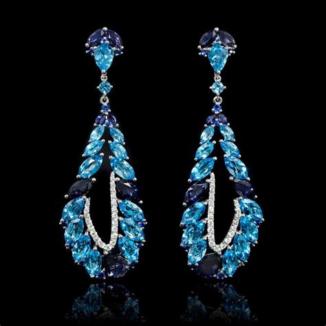 Bold And Daring These Diamond Blue Sapphire Blue Topaz And Iolite