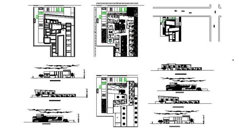 Multi Level Hotel Elevation Section Floor Plan And Auto Cad Details