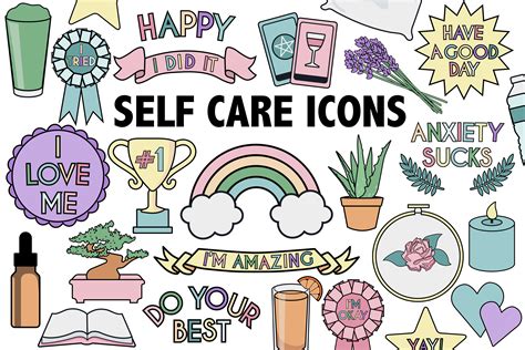 Self Care Icons Positive And Uplifting Selfcare Icons Etsy