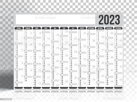 German Calendar 2023 On Blank Background Stock Illustration Download