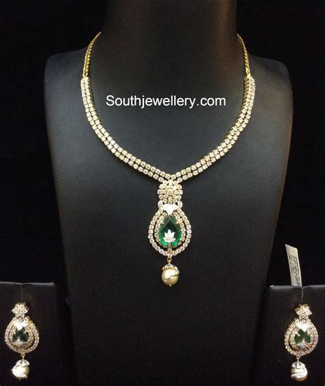 3 Simple And Elegant Diamond Necklace Sets Jewellery Designs