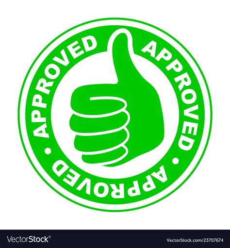Approved Thumbs Up Icon Royalty Free Vector Image