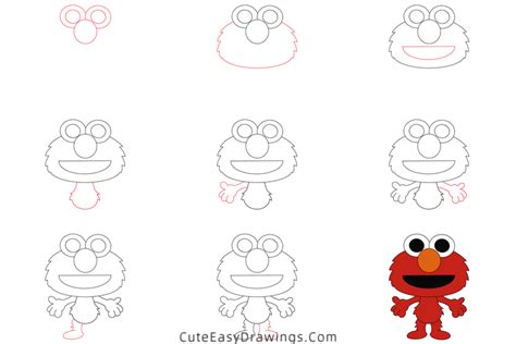 How To Draw Elmo Step By Step Cute Easy Drawings