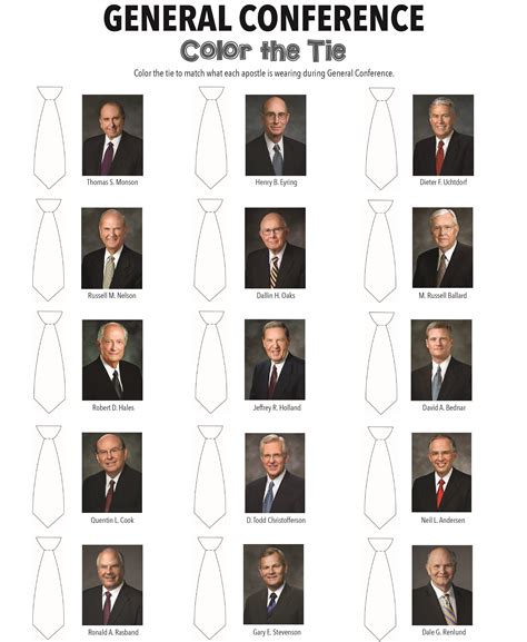 Color The Tie That Each Apostle Is Wearing During General Confer